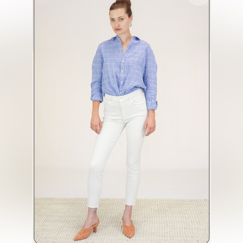 MOTHER  Jeans The Charmer Cream Skinny Jeans